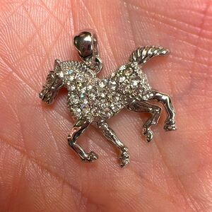 Stallion Horse Diamond Simulant Necklace Pendant